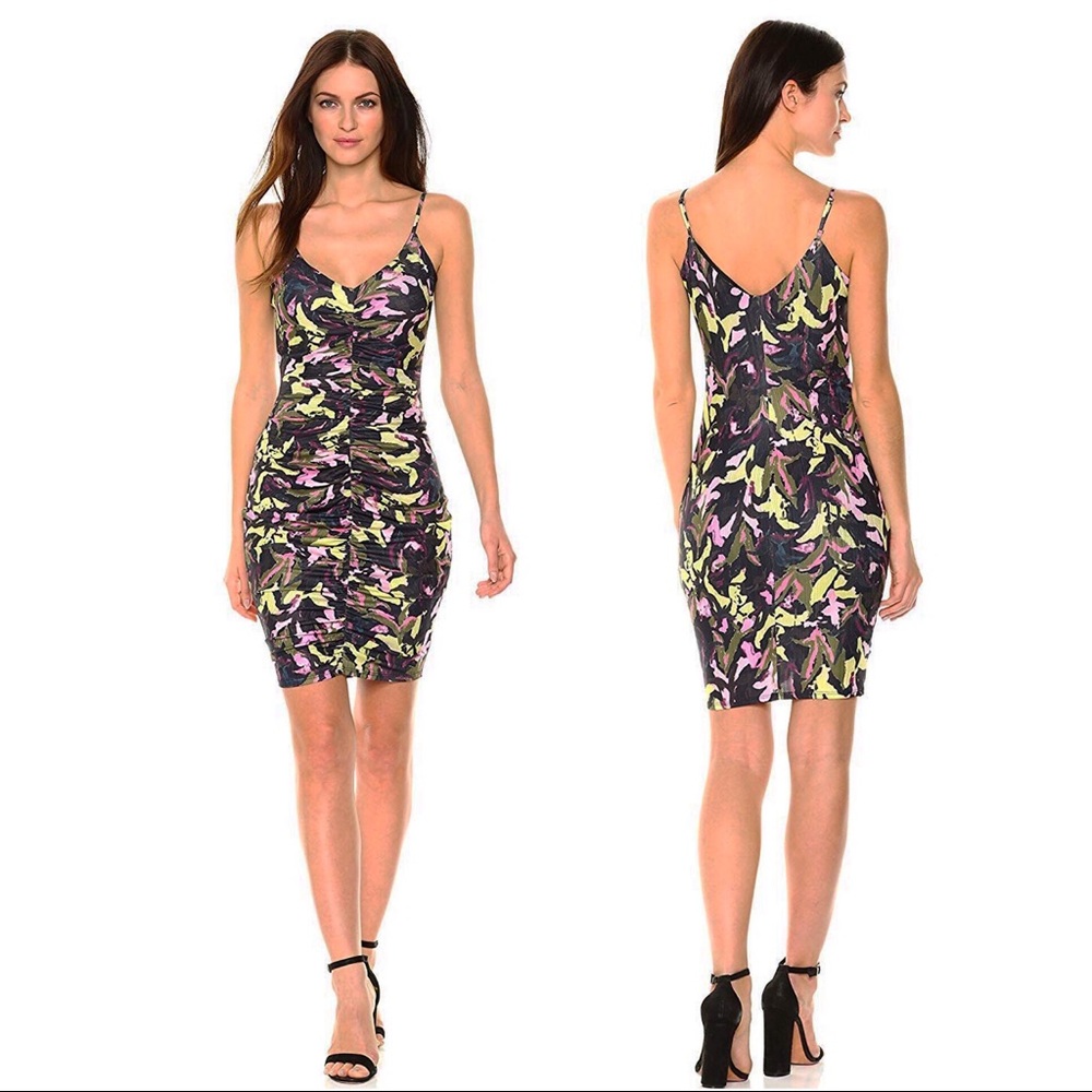 NWT: GUESS: Onya Ruched Dress: Sz: XS
